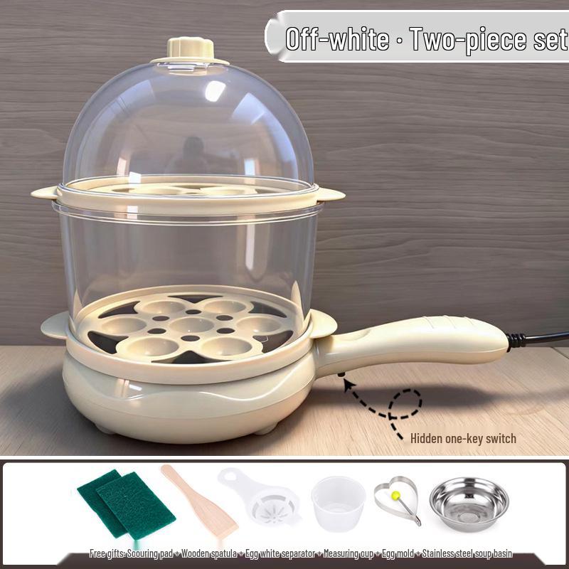 Mini Tigaie Electrică și Fierbător de Ouă: Aparat de gătit mic dejun multifuncțional, cu strat dublu