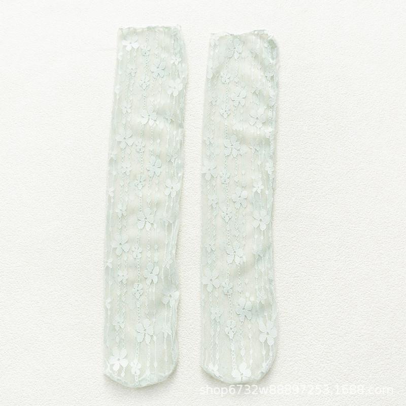 

Mesh Stacking Socks Women S Court Style Retro Women S Socks Japanese Lace Flower Stockings Spring And Summer Thin Hollow Mesh Socks One size fits all светло-зеленый