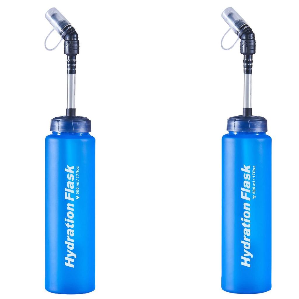 YAPJEB Hydration Foldable Soft Water 500ml Soft for Trail and Outdoor Activities 500ml Bottles Two Bottle, Bottle, Flask, Marathons, Running, Cycling,
