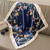Elegant Skinny Silk Square Scarf Women Floral Print Foulard Neckerchief Head Hijab Bandana Bag Ribbon Lady Soft Satin Hairband