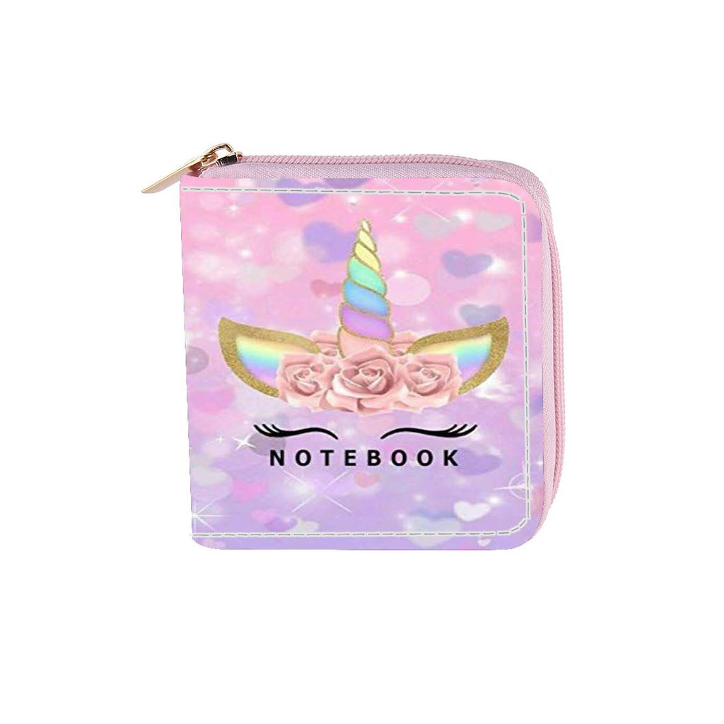 New Cat Unicorn Short Zipper Small Wallet, Wallet.