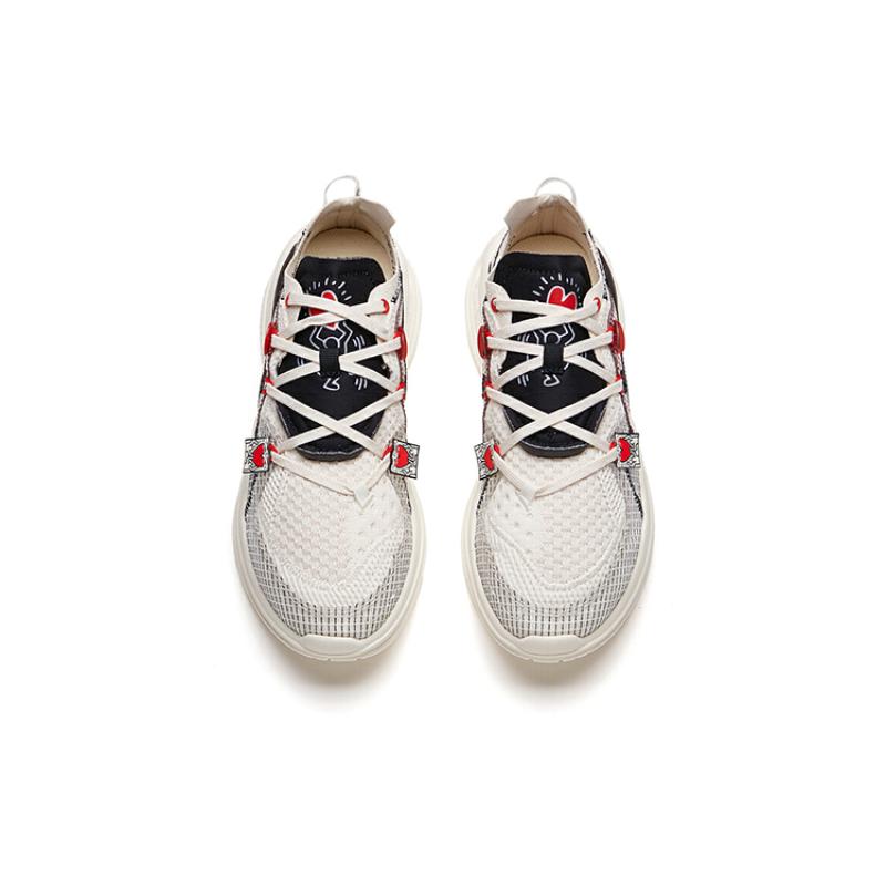 Keith Haring X Anta Zero Dimension Non-slip Wear-resistant Shock Absorption Low-Top Casual Shoes Women's White Red Sneakers