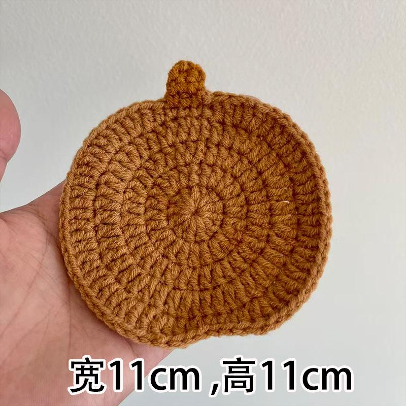 Finished product new cute wind ins small flower coaster placemat thermal insulation mat handmade wool crochet