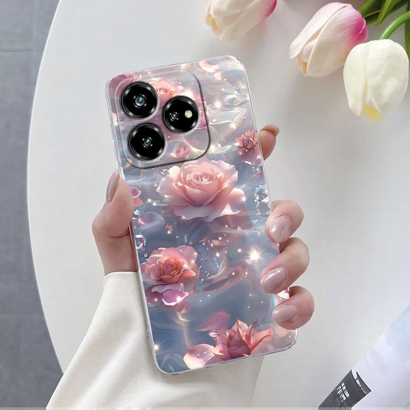 

For ZTE Axon 60 / Blade V60 Case Luxury Phone Case For ZTE Nubia Z60 Ultra / Nubia Neo 5G Flower Clear Silicone Protective Cover ZTE Blade V60 4G