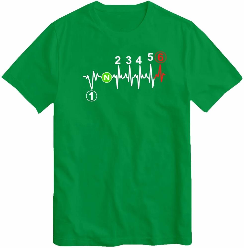 Футболка с надписью «Heartbeat Gear Shift 1 Down 5 Up Biker T Shirt Shift 1 Up 5 Motorcycle Top Tee» S