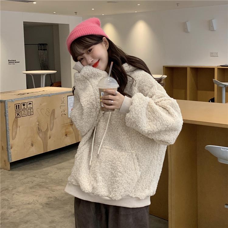 Kawaii Nette Bär Ohren Hoodie Frauen Herbst Winter Casual Fleece Lose Langarm Pullover Freunde Koreanische Mode Hoodies