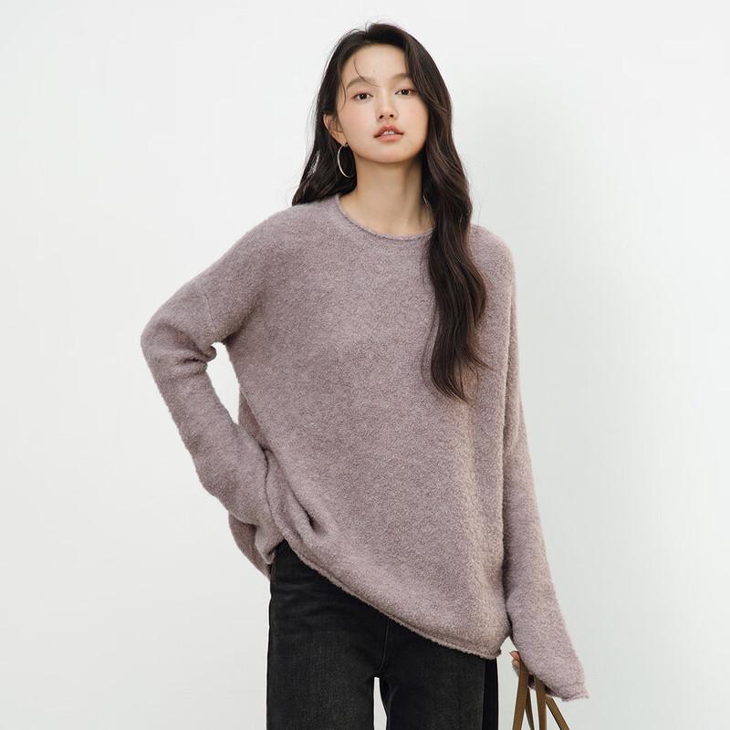 Snofur Women's Round Neck Loose Knit Sweater