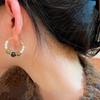 Retro Tiger's Eye Stone Bead Earrings 1011 New Trendy Earrings Autumn and Winter Premium Light Luxury Unique Personality Earrings Women