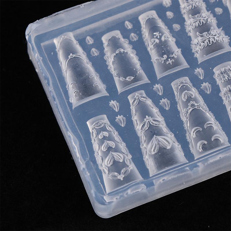 3D Cake Cream Skirt Bowknot Ribbon Acrylic Mold Nail Art Decorations Diy Design Silicone Nail Art Mold Template For Nail Charms