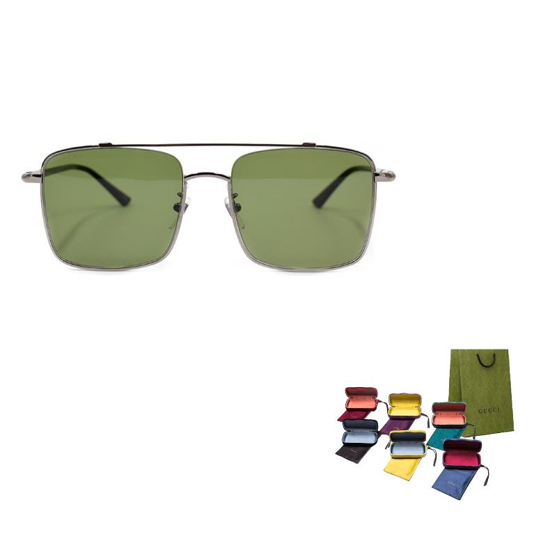 Gucci Lightweight Metal Excellence Series Square Sunglasses Men sunglasses Dark-Green GG0610SK-003