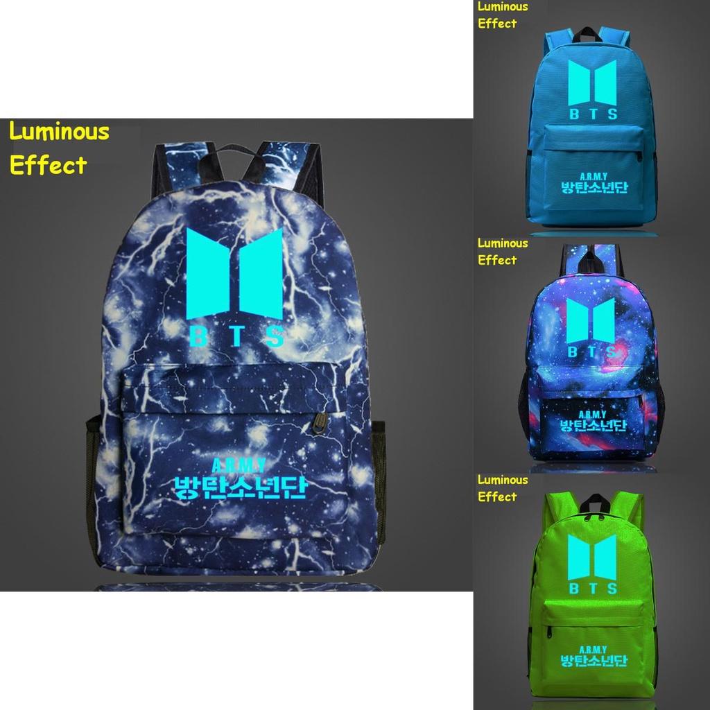 Bts Kpop Bangtan Boys Leuchtender Rucksack Mode Nylon Schulter Reise Tasche Schule