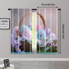 2pc    Party Window Curtains Easter Egg Fabric  Without Electricity Festive Holiday Use for room decor aesthetic