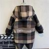 Giacca in Pile Calda Autunnale e Invernale per Bambini, Peluche, Lunghezza Media, con Cappuccio di Agnello, Cappotto Ispessito