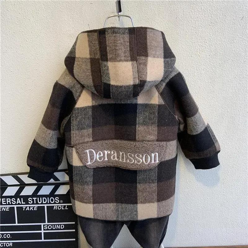 Giacca in Pile Calda Autunnale e Invernale per Bambini, Peluche, Lunghezza Media, con Cappuccio di Agnello, Cappotto Ispessito