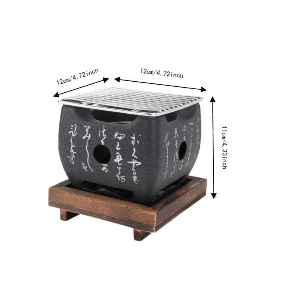 Griglia Giapponese a Carbone in Metallo Colato Tavolo BBQ Nero Griglia Hibachi Professionale Cottura BBQ