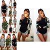 Premium Quality Damen Camouflage Printed Long Sleeve Pullover T-shirt For Stylish Comfort