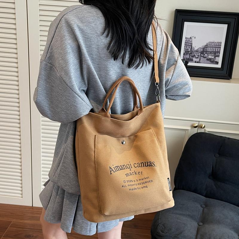 Large Capacity Bag Women's New Spring and Summer Fashion Shoulder Canvas Versatile Tote Bag Messenger Commuter Bag