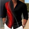 Men's Striped Printed Long Sleeve Shirts Casual Cardigan New Button Holiday Fashion Shirts