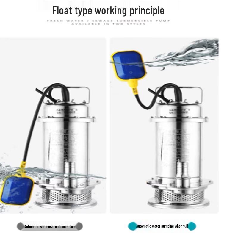 Chengtang 304 Stainless Steel Submersible Sewage Pump with Float Switch
