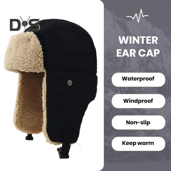 Unisex Winter Hat Thickened Fleece Lined Ear Protection Windoroof Buckle Fasten Heat Retention Outdoor Skiing Skating Snowboarding Lei Feng Hat