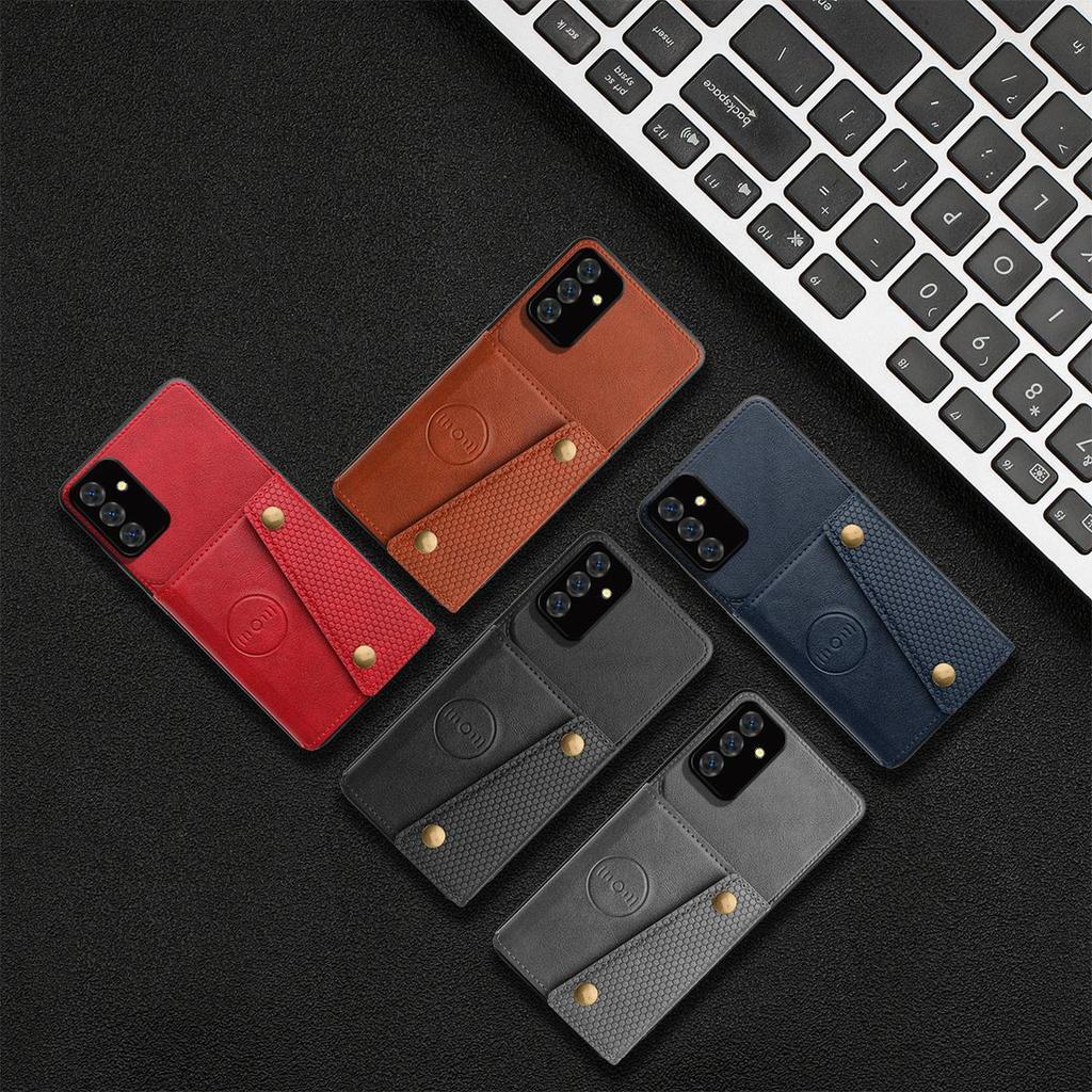 Vintage Leather Card Holder Phone Case for Samsung Galaxy S25+,S25 FE,S24+,S24 FE,S23 FE Card Pockets Dual Snap Buttons Flip Wallet Shell