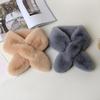 Unisex Winter Scarf: Thick, Warm, Imitation Rex Rabbit Fur, Versatile Plush Cross Design for Neck Protection