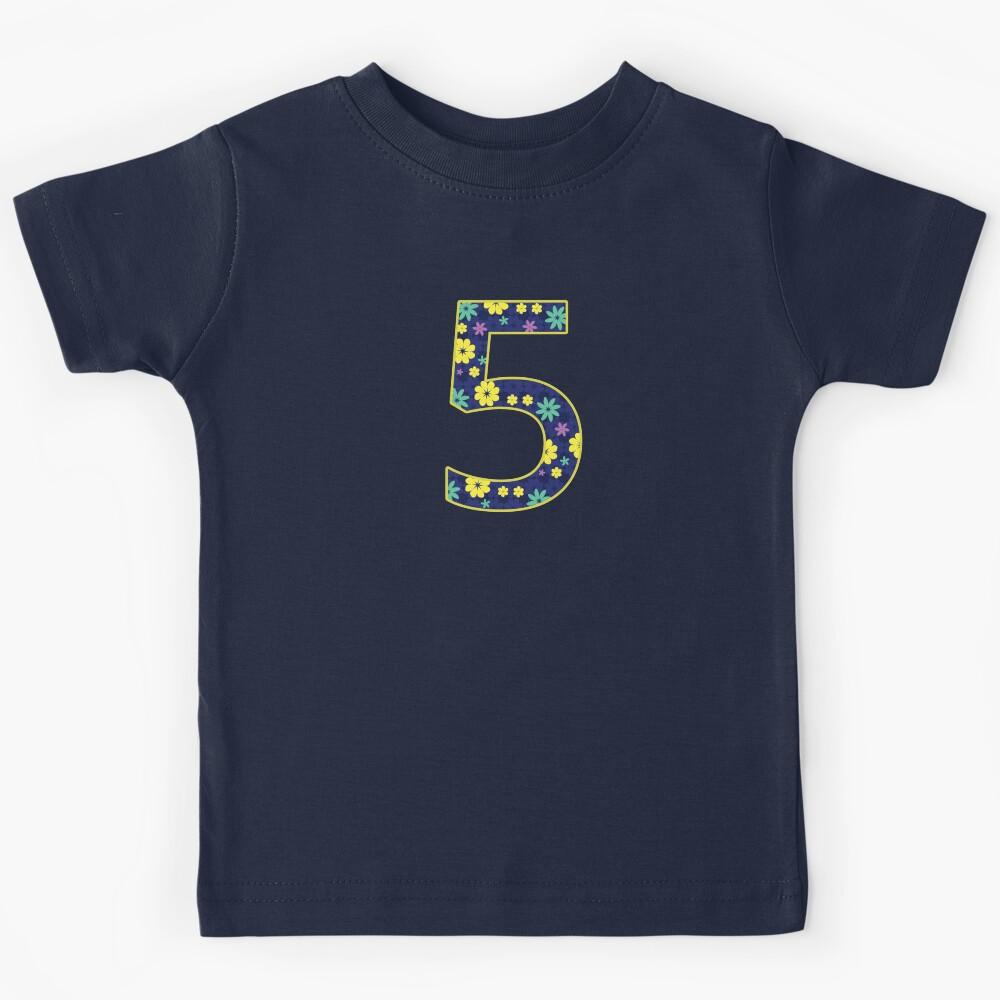 Flower Number 5 Kids T-Shirt 130