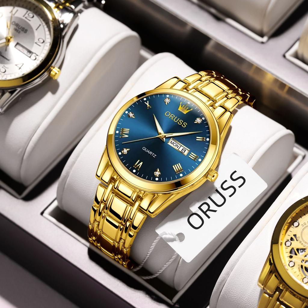 Men'S Fully Automatic Quartz Watch Luminous Waterproof Calendar Diamond-Encrusted Business Men'S Watch