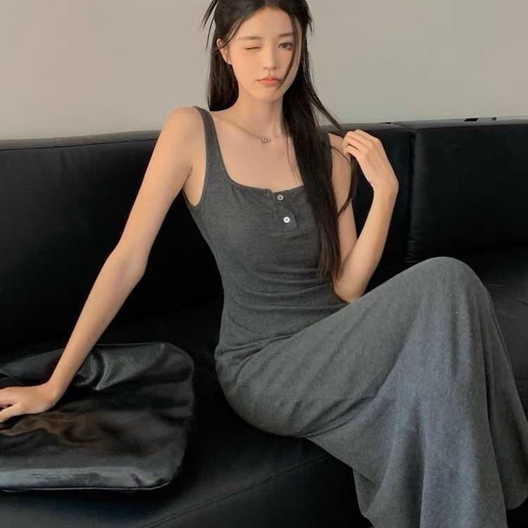 LC Support Cotton * Spice Girl Sleeveless Suspender Dress New Women's Clothing Summer Waist Skinny Versatile