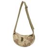 New MLB Denim Shoulder Bag Unisex Charcoal Gray/Hemp Sandy Brown 3ABQBV45N