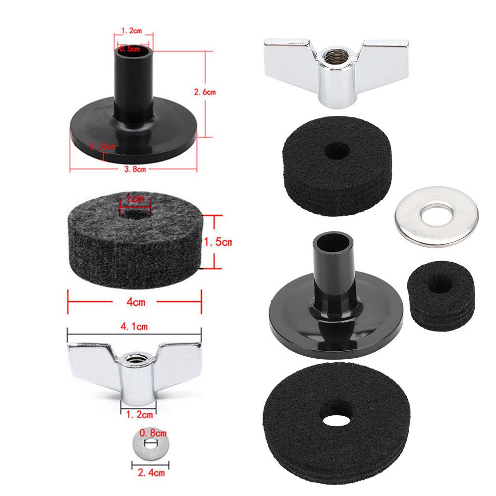 18dílná sada bicích, sada činelů, černá, protiskluzová sada činelů, High Hat Clutch Felt, méně než br více než (Černá )