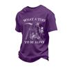 Men's Casual Loose Fit Short Sleeve T-Shirt with Graphic Print Crew Neck Top Comfortable Everyday Wear
