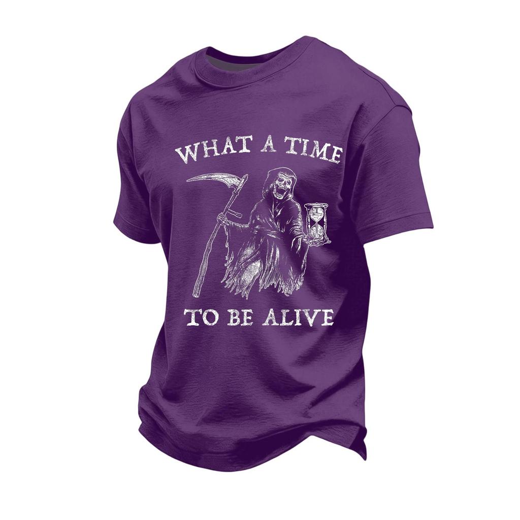 Men's Casual Loose Fit Short Sleeve T-Shirt with Graphic Print Crew Neck Top Comfortable Everyday Wear
