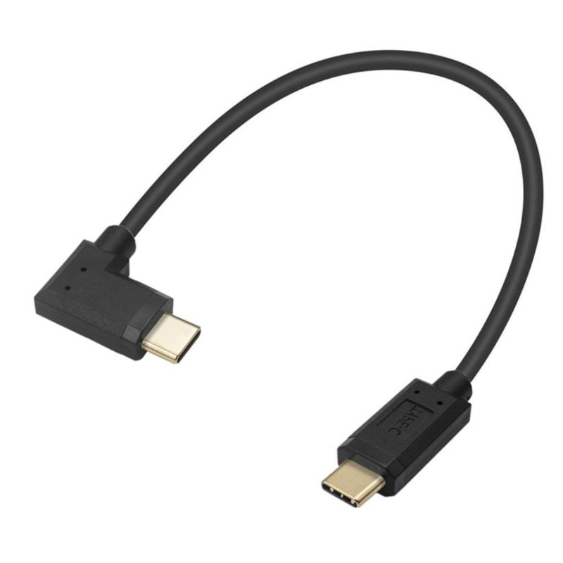 90 Degree Angle Type C Male to Male Cable 10Gbps Data Transmission Right Angle USB Charging Wire for Mobile Phone