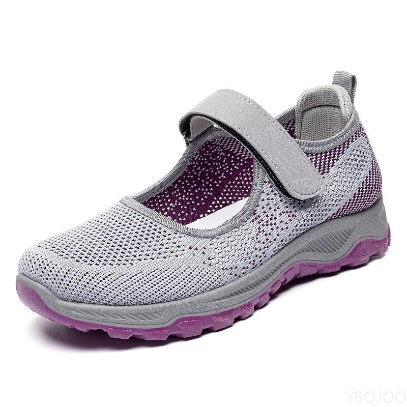 Spring Summer Elderly Walking Flats Women's Soft Soled Comfort Shoe Casual Non Slip Ladies Shoes Light Breathable Senior Shoes