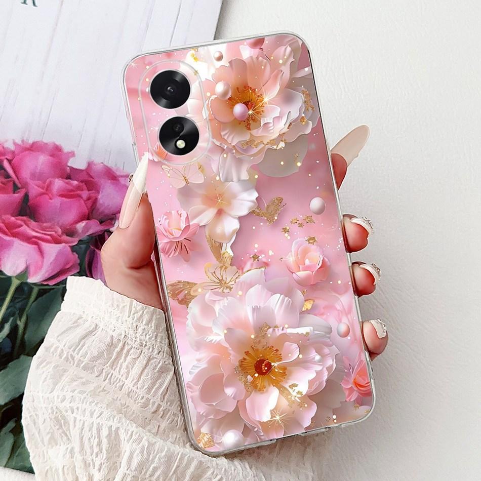 For OPPO A18 A38 CPH2579 CPH2591 Elegant Floral Butterfly Phone Case For Oppo A18 A38 4G Soft Silicone TPU Cases