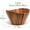 2026 New Large Wood Salad Bowl for Home Use with Salad Dressing.
