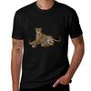 Geparden-Illustration T-Shirt Ultraweiches Atmungsaktives Oberteil