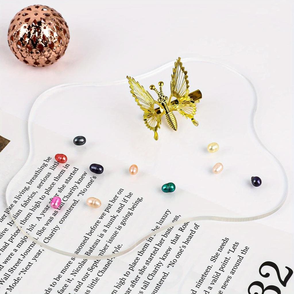4 Pieces Acrylic Coasters, Transparent Irregular Desktop Coasters Table Decorations for Kitchen Bar Dining Table Dresser