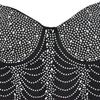 Women's Fashion Long Dress: Solid Color Mesh with Hot Drilling and Strappy Design
