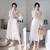 2025 Spring/Summer Stylish French Long Sleeve Short Sleeve Mesh Fairy Dress