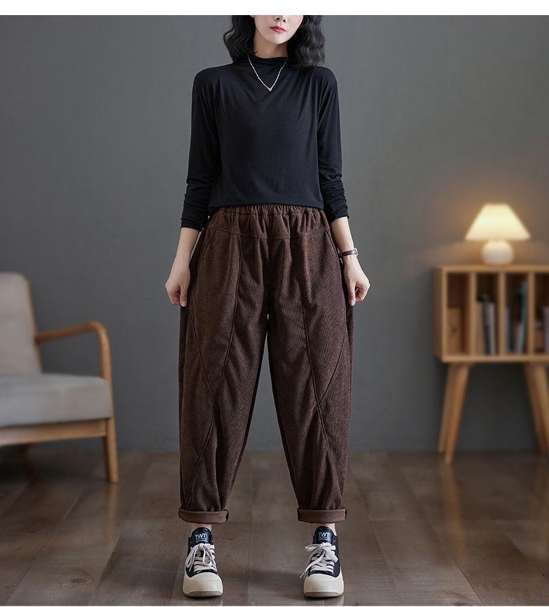 Damen Übergröße Fleecegefütterte Haremshose - Frühling/Herbst 2024