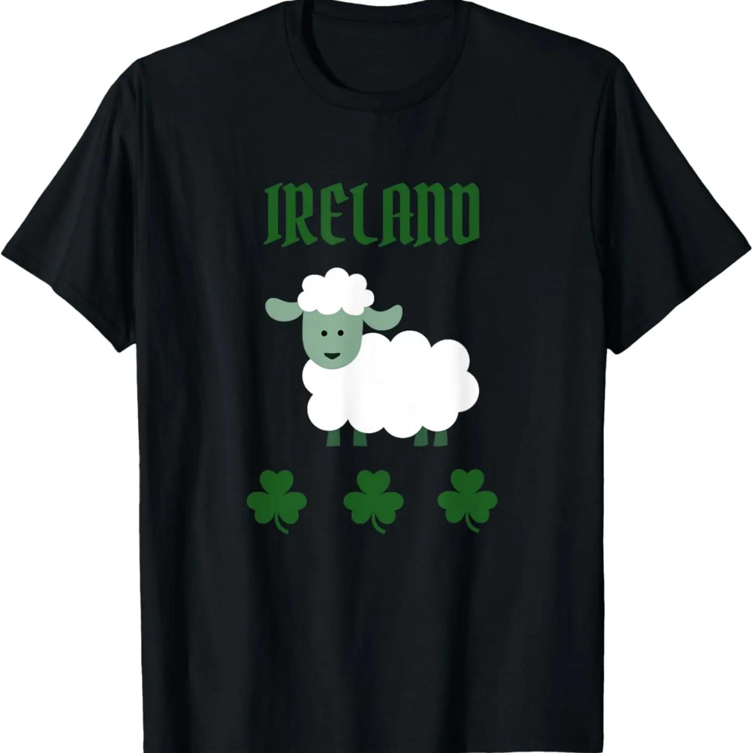 Irish Souvenir Design With Sheep and Shamrocks T-Shirt S