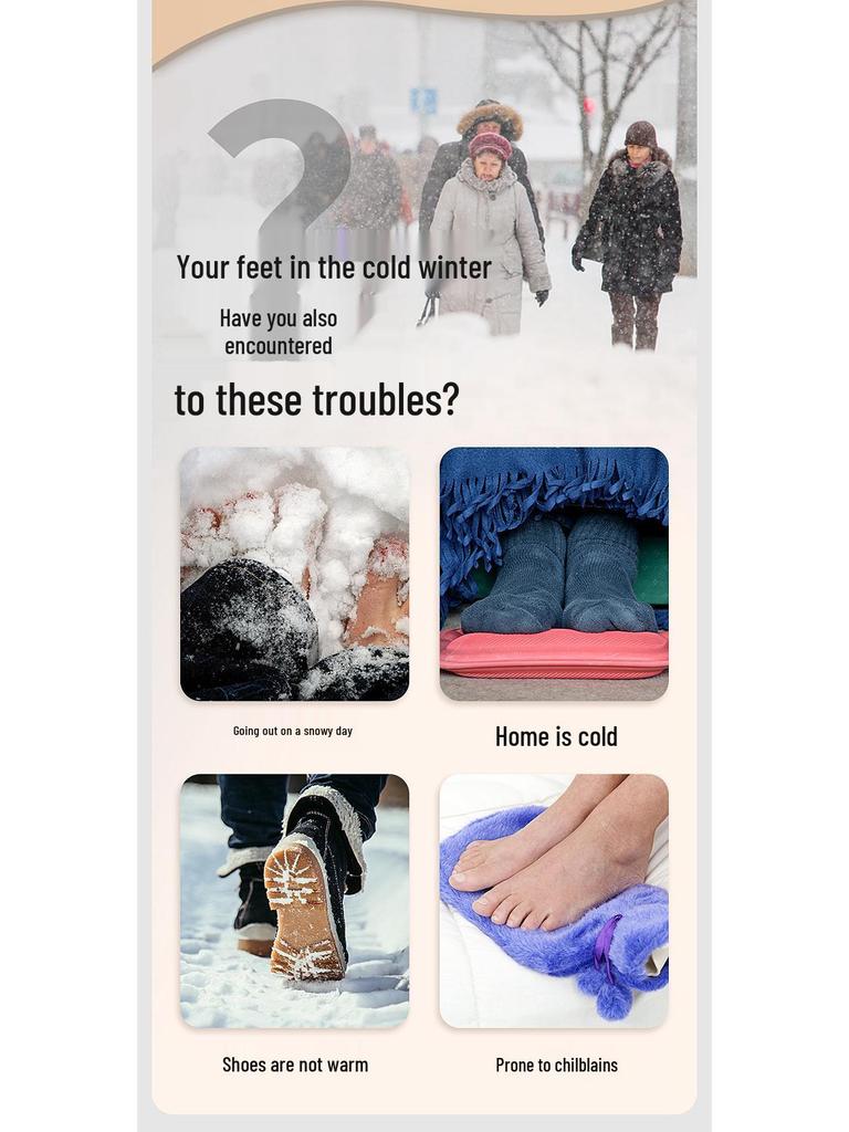Rechargeable Heated Cotton Shoes for Warmth and Anti-Frostbite - Home & Outdoor Foot Warmer.