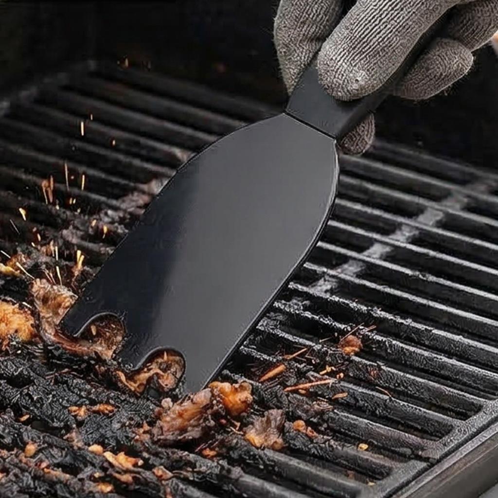 Grill Cleaning Accessories Includes 2 Sponges And Scrapers Heat Resistant Spatula For Indoor Outdoor Grills