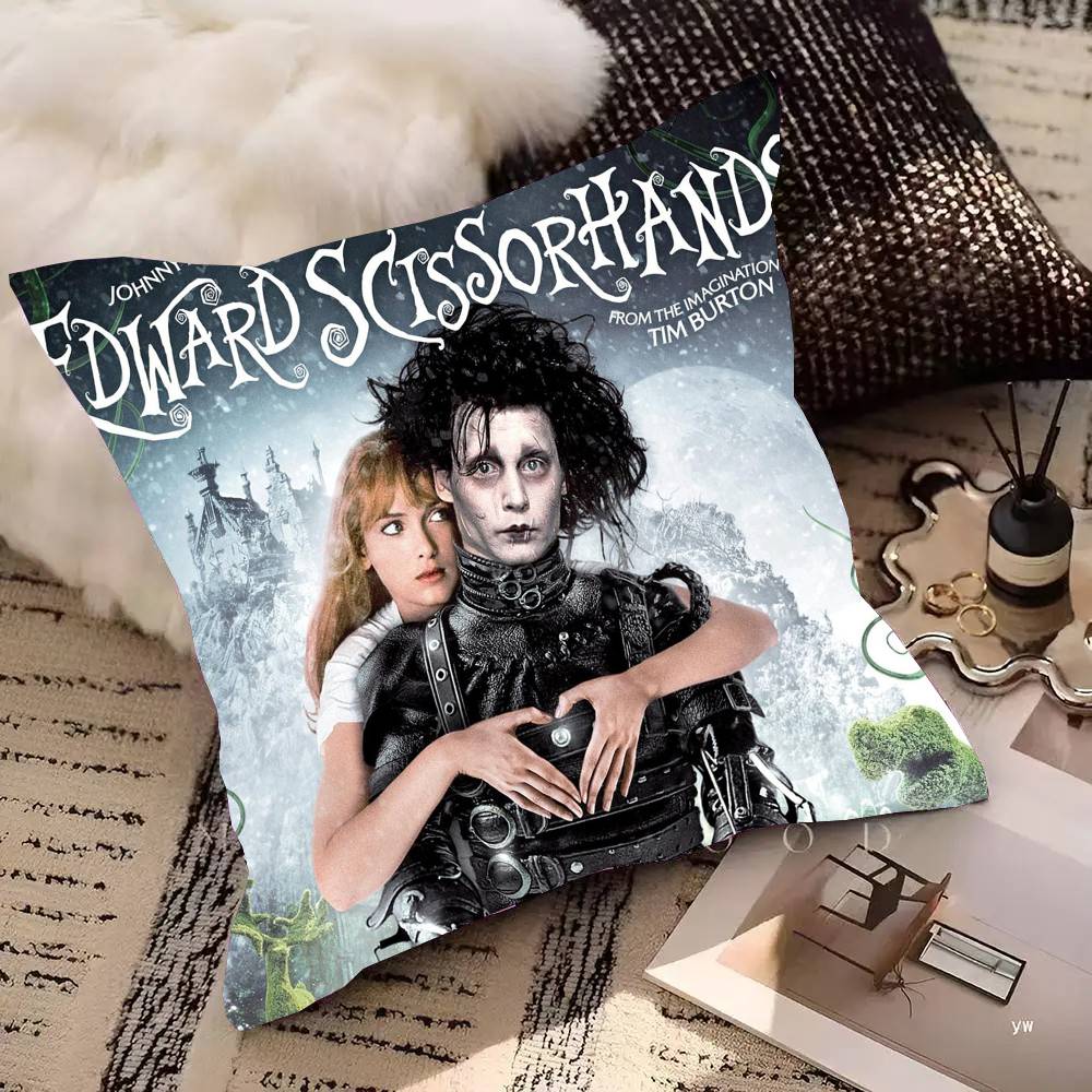 Edward Scissorhands Movie Pillow Case Square Pillow Bedroom Sofa Leisure Comfort Cushion Home Decoration