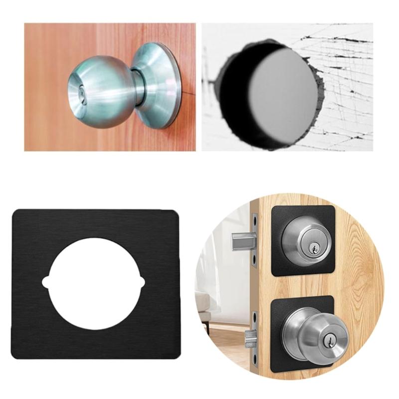 2Pcs Door Reinforcement Plate Door Handle Cover Door Knob Plates Stainless Steel Door Lock Repair Plate Easy to Install