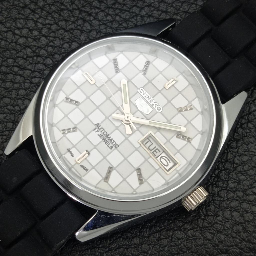 JAPAN SEIKO 5 AUTOMATIC MENS 6309A REFURBISHED WHITE COLOR DIAL WATCH A440317-4 Sk-a440317