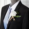 Hochzeit Luxus Künstliche Rose Brustblume Anstecknadel Bräutigam Trauzeuge Brosche High-End Boutonniere Waldthema Bankettkleid Accessoire