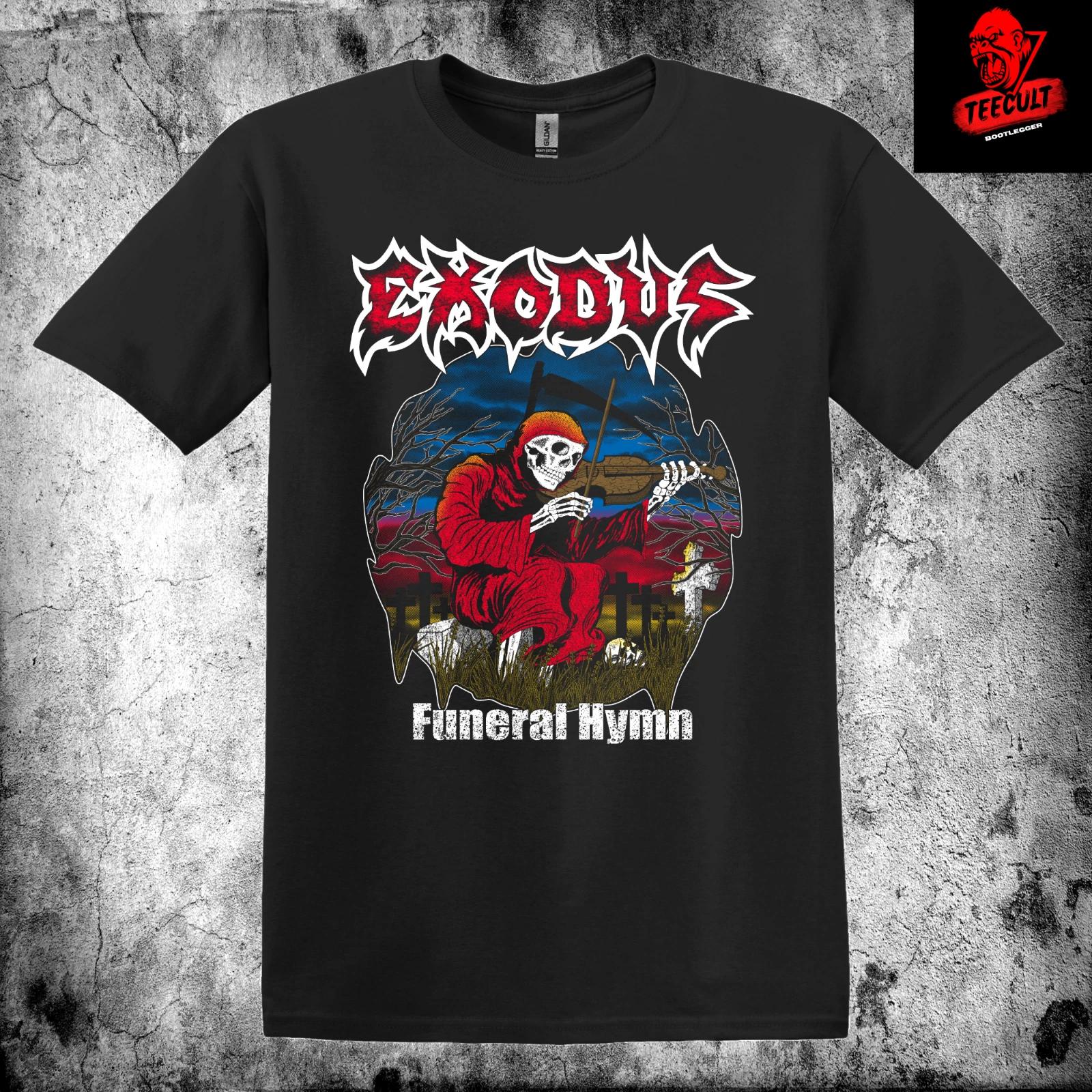 Men s and Women s T-shirts Exodus Funeral Hymn Metal Rock Band Tee Unisex Heavy Cotton M